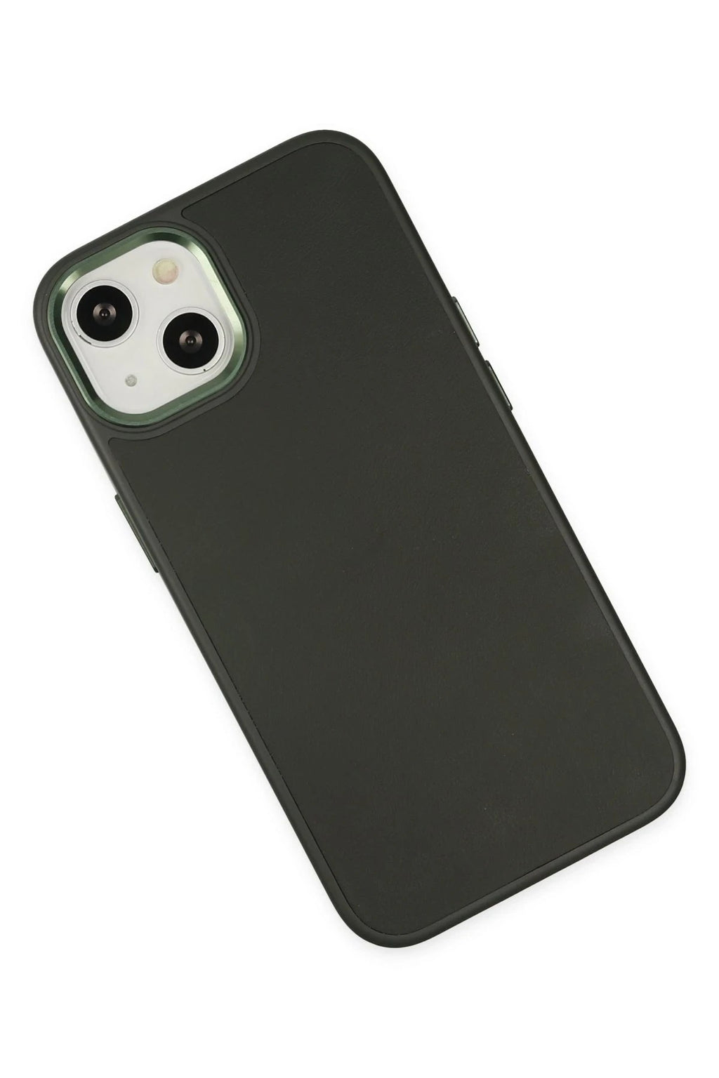 Mey İthalat® iPhone 14 Plus Kılıf Asya Deri Silikon - Koyu Yeşil