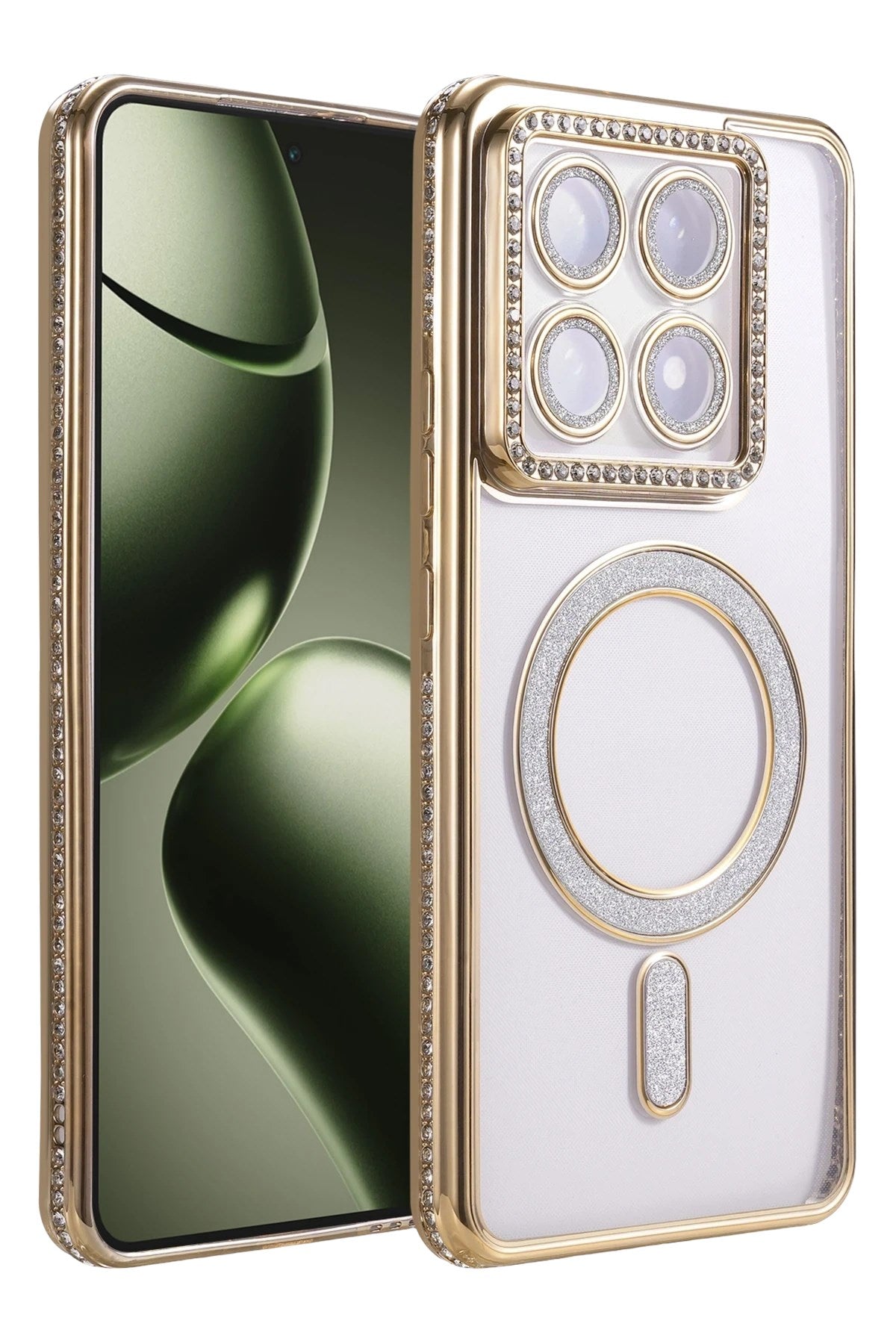 Mey İthalat® Mi 14T Pro Joke Simli Magneticsafe Kılıf - Gold