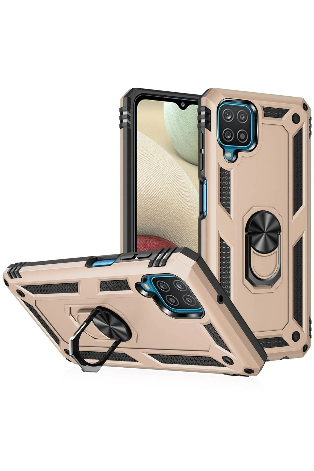 Mey İthalat® Samsung Galaxy A22 Kılıf Sofya Yüzüklü Silikon Kapak - Gold