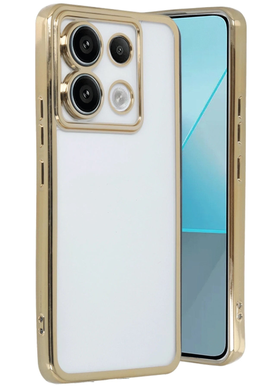 Mey İthalat® Redmi Note 13 Pro 4G Kılıf Lensli Silikon - Gold