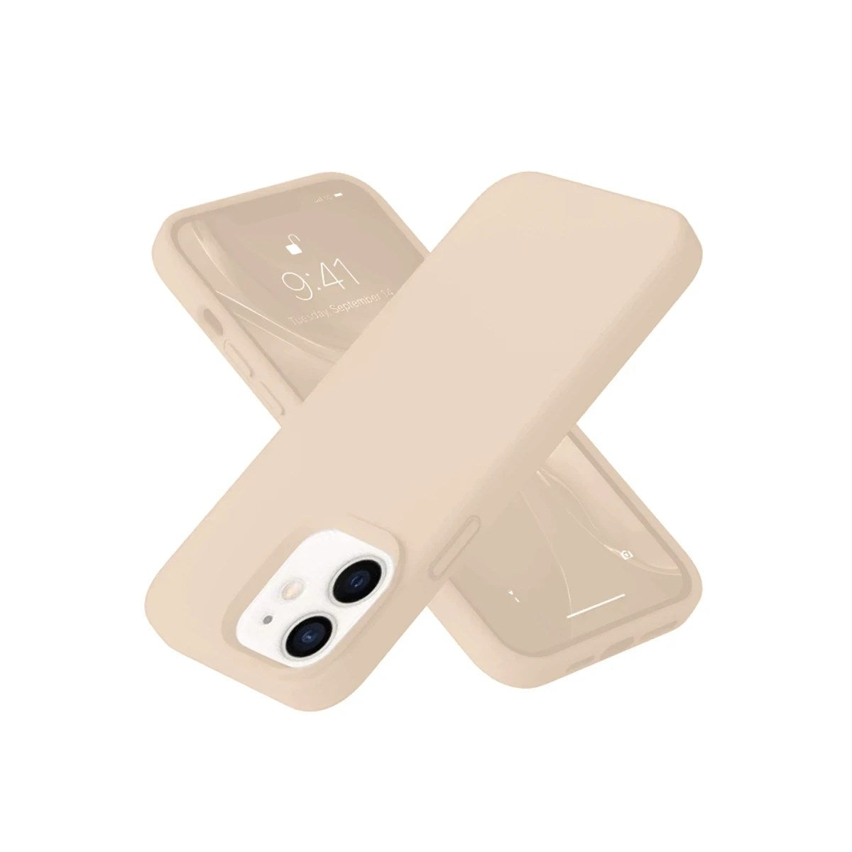 Mey İthalat® iPhone 12 Kılıf Nano içi Kadife Silikon - Pudra
