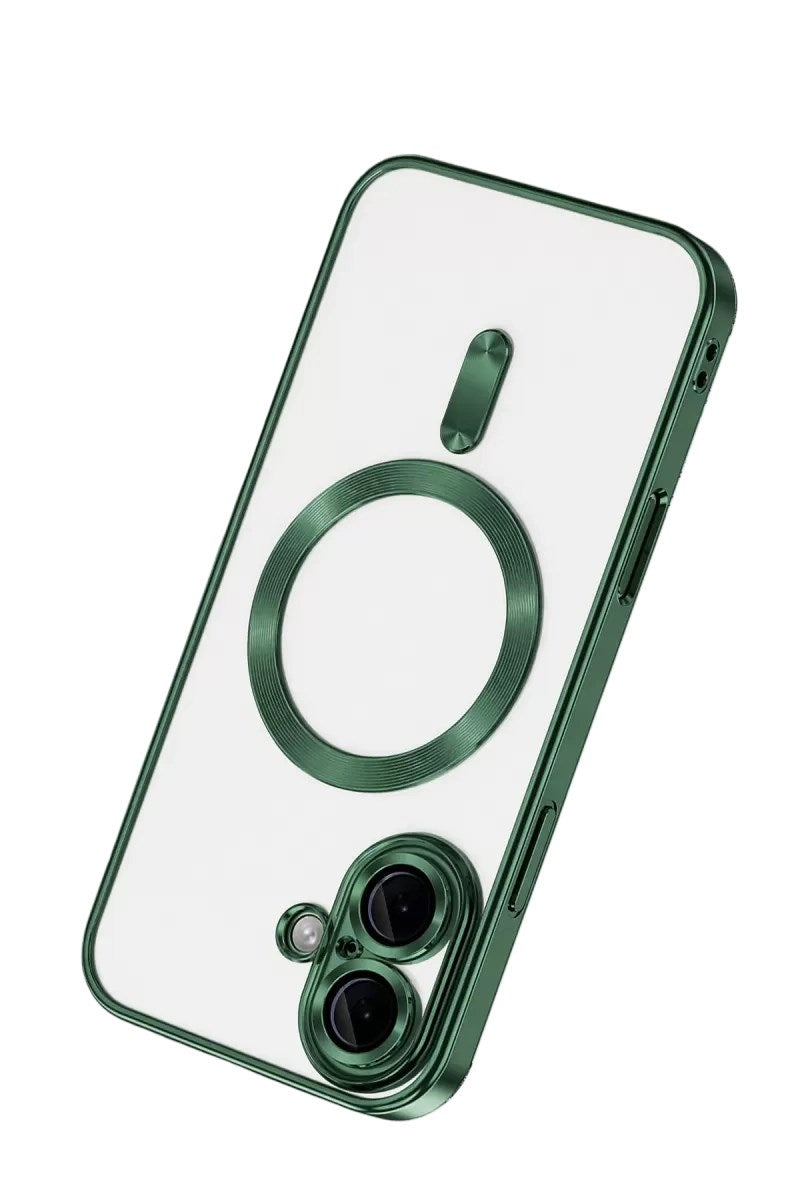Mey İthalat® iPhone 16 Kılıf Kross Magneticsafe Kapak - Koyu Yeşil