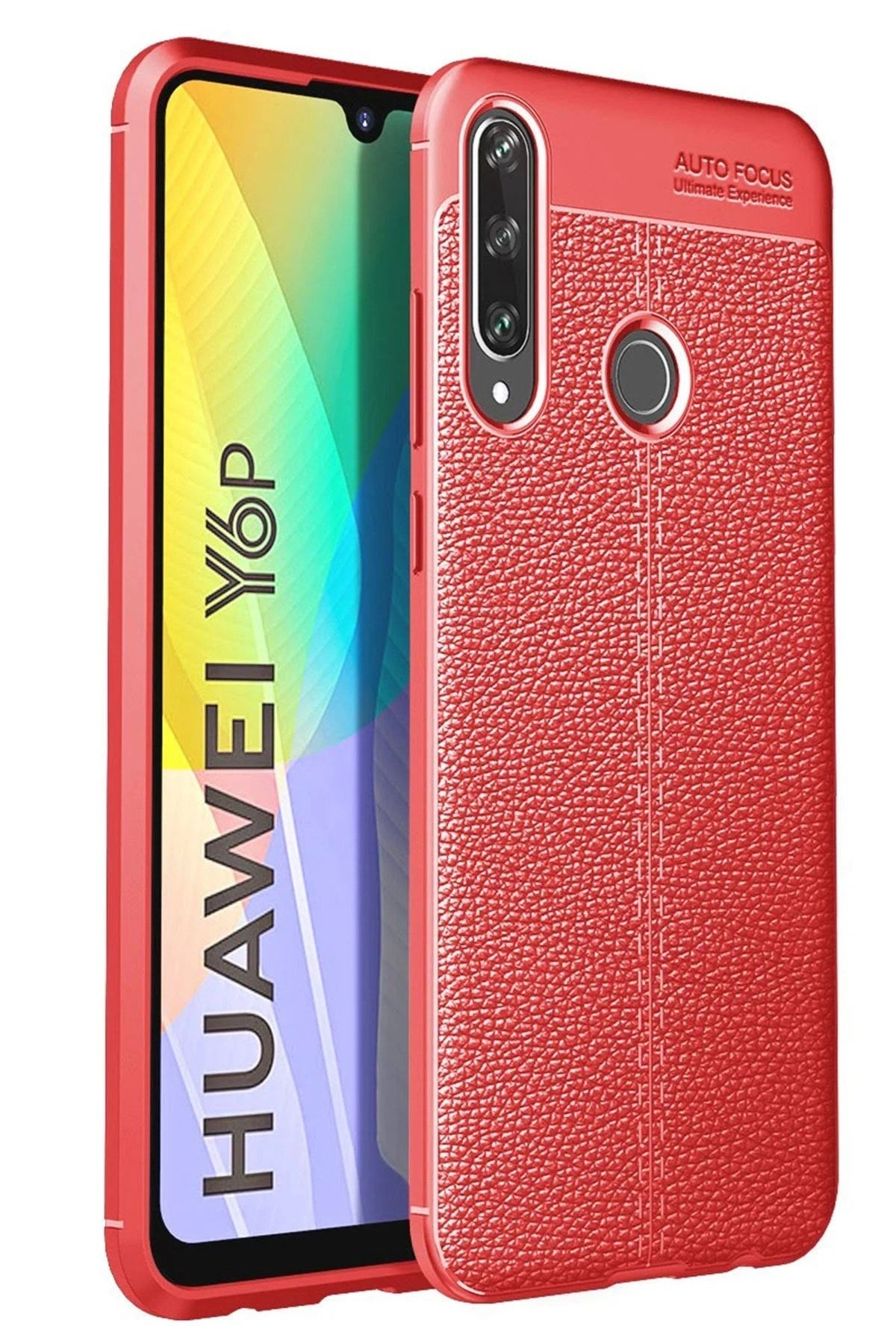 Mey İthalat® Huawei Y6P Kılıf Auto Focus Kapak - Kırmızı