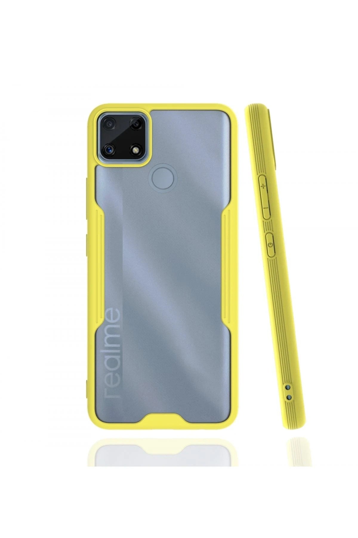 Mey İthalat® Realme C25 Kılıf Platin Silikon - Sarı