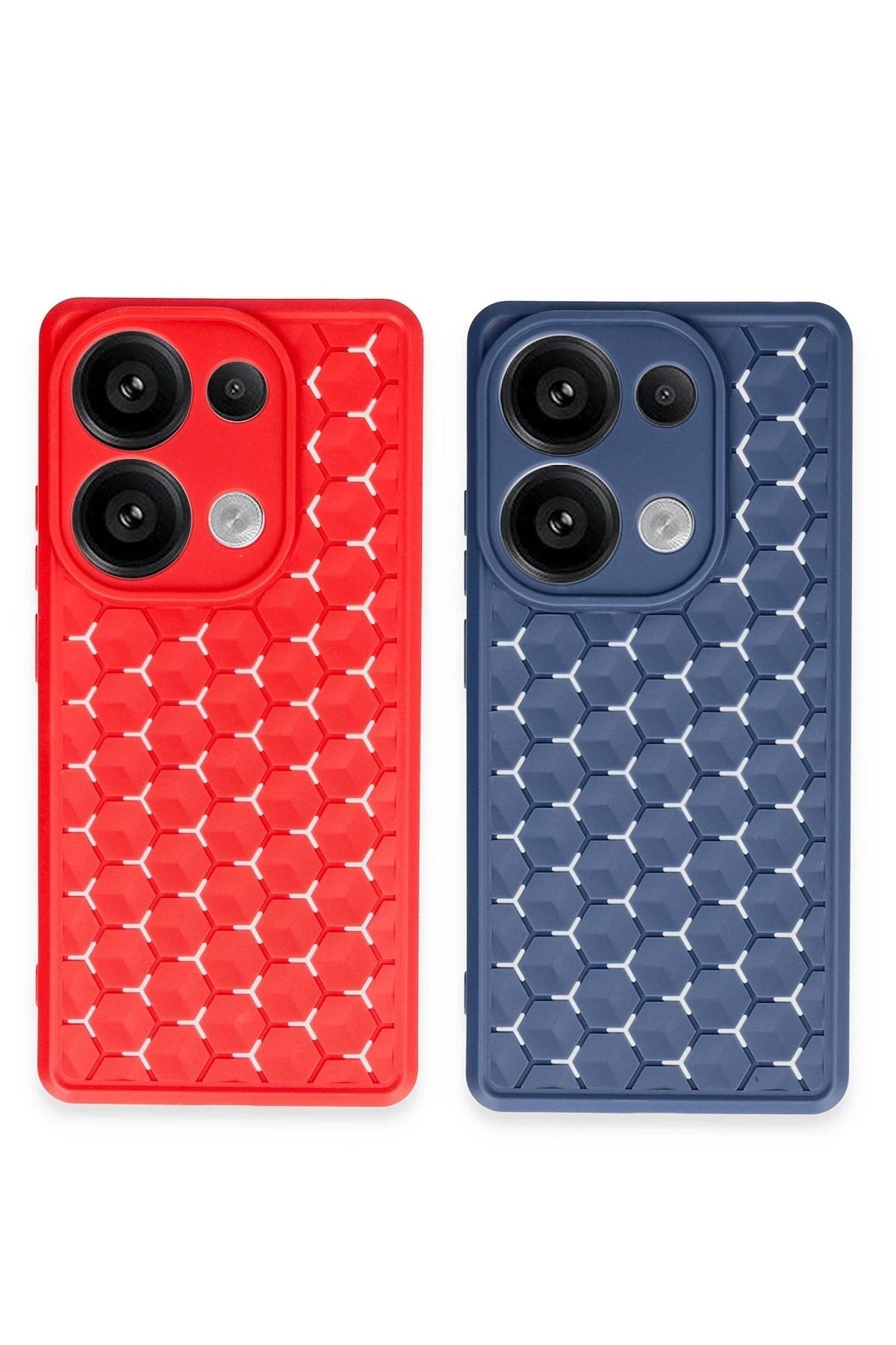 Mey İthalat® Redmi Note 13 Pro 4G Kılıf Petek Silikon Kapak - Lacivert