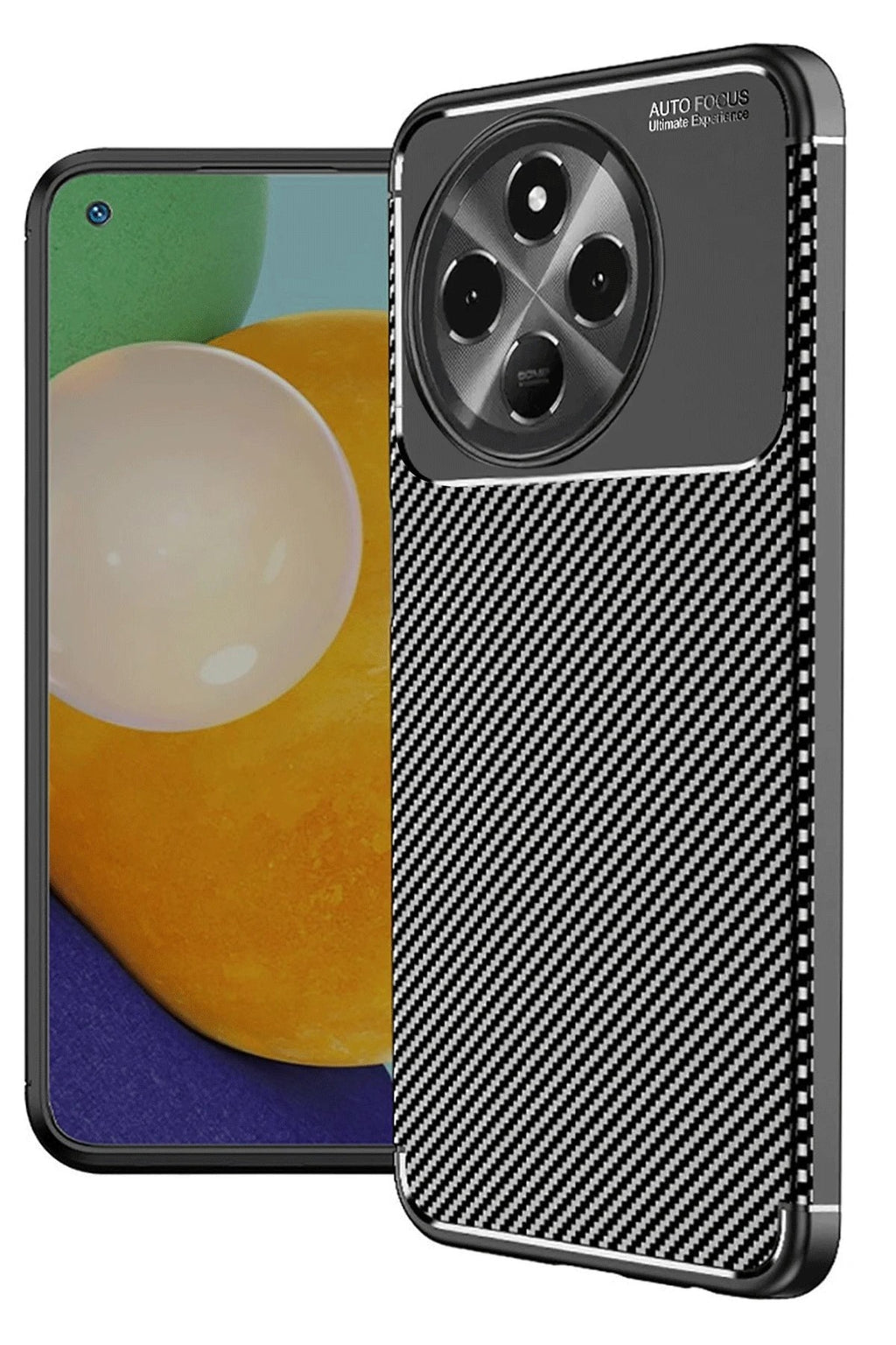 Mey İthalat® Tecno Spark 30 Pro Kılıf Auto Focus Karbon Kapak - Siyah
