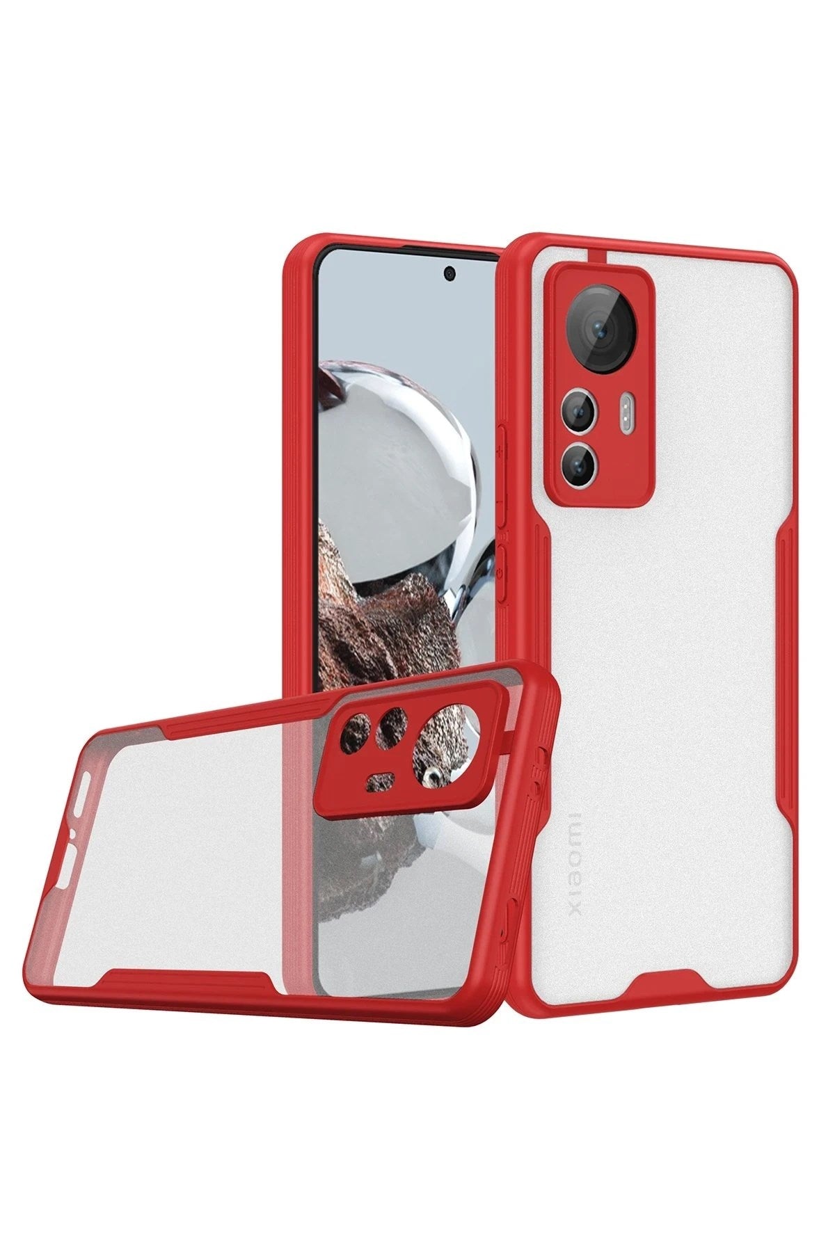 Mey İthalat® Mi 12T Kılıf Platin Silikon - Kırmızı
