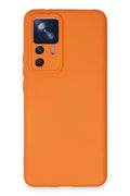 Mey İthalat® Mi 12T Pro Kılıf Nano içi Kadife Silikon - Turuncu