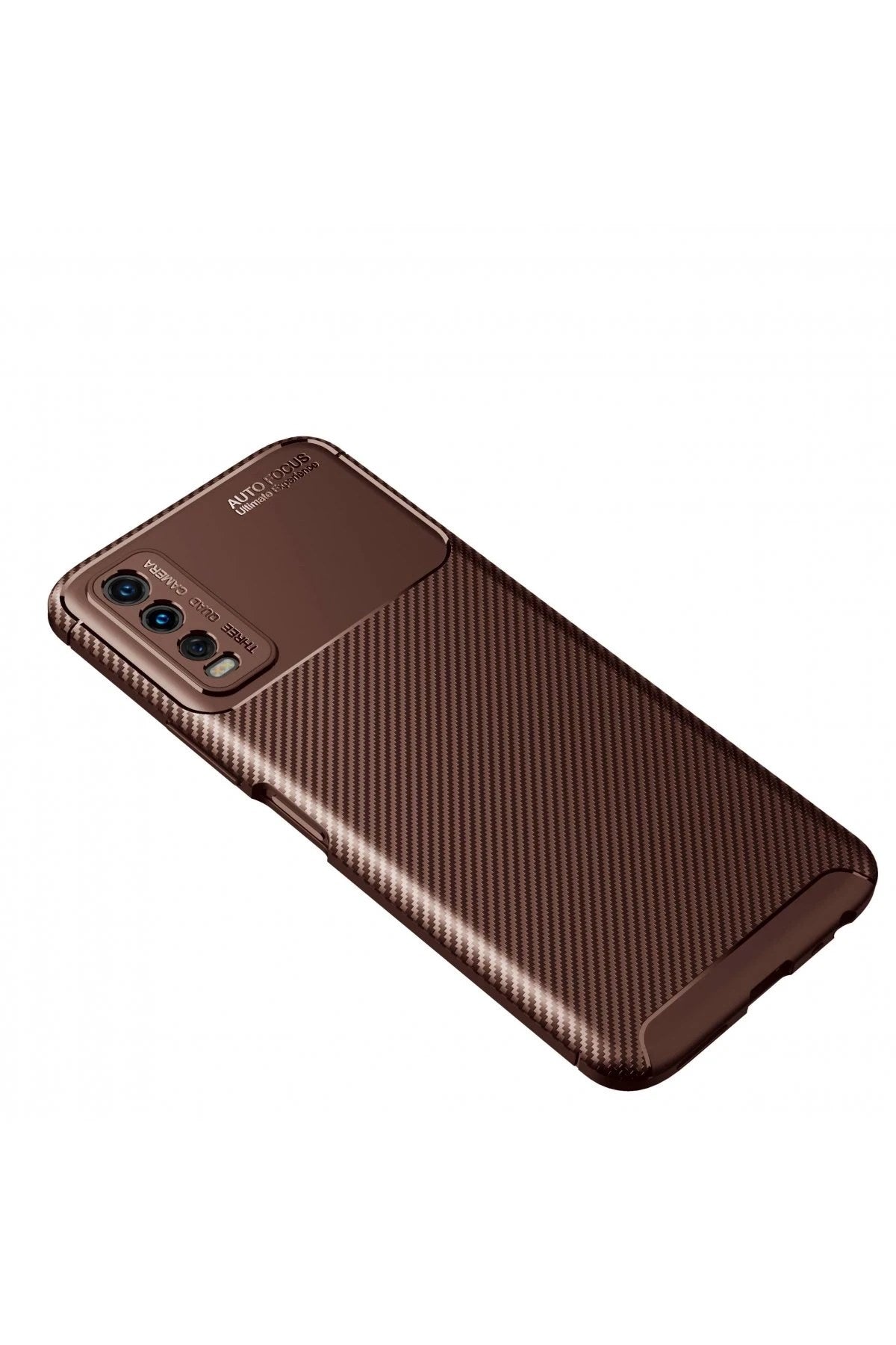 Mey İthalat® Vivo Y11S Kılıf Auto Focus Karbon Kapak - Kahverengi