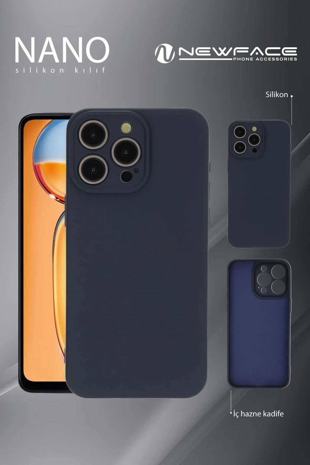 Mey İthalat® Redmi A3 4G Kılıf Nano içi Kadife Silikon - Siyah