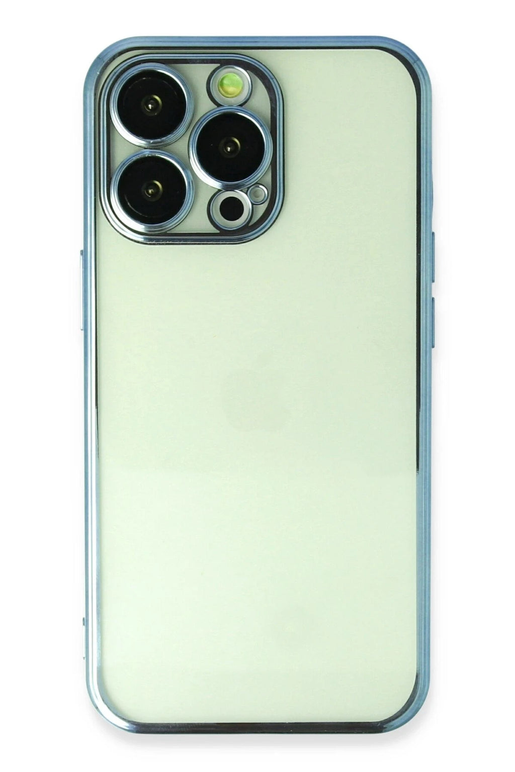 Mey İthalat® iPhone 13 Pro Max Kılıf Lensli Silikon - Açık Mavi