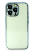 Mey İthalat® iPhone 13 Pro Max Kılıf Lensli Silikon - Açık Mavi