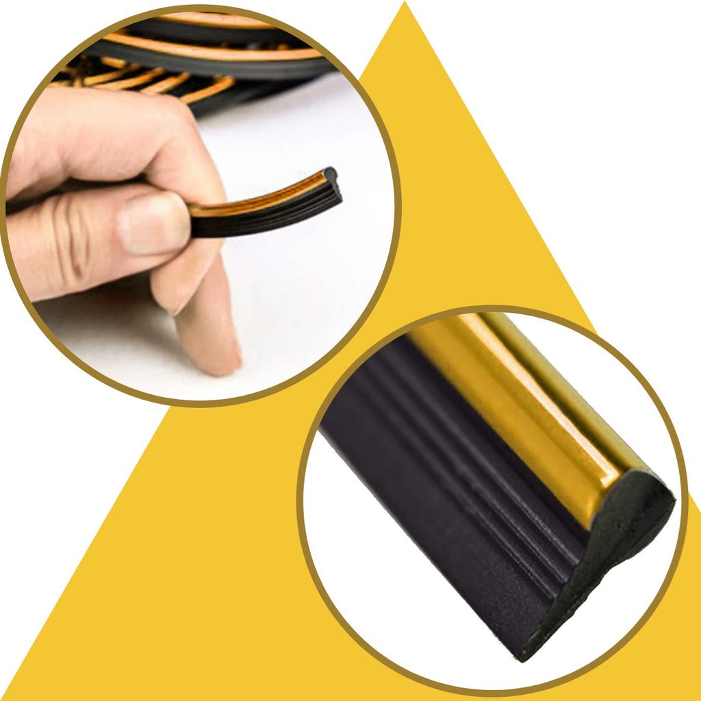 Gold Araba Oto Trim Dekorasyon Şeridi Kauçuk Elastik Kolay Kurulum 5 metre Şerit Bant