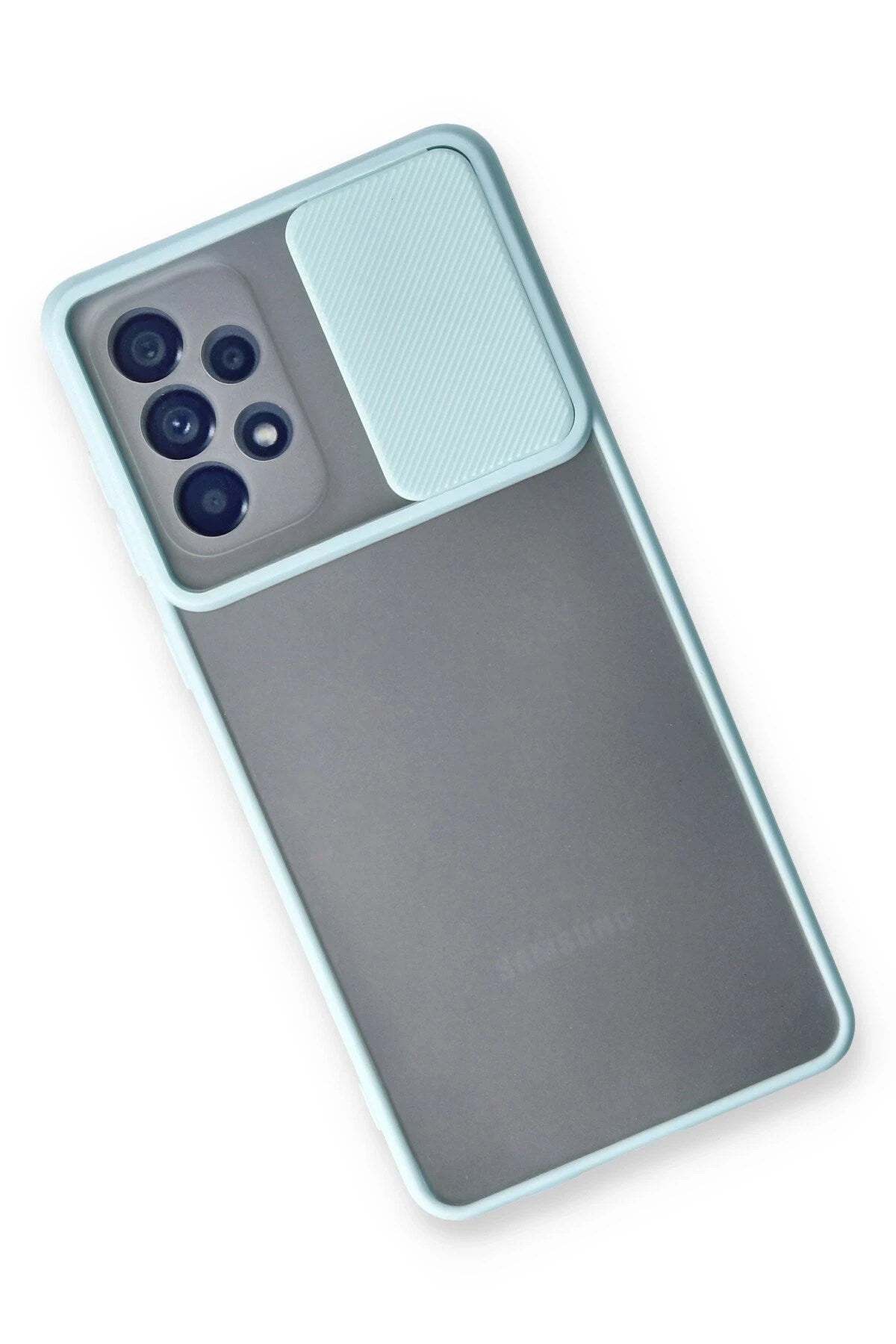 Mey İthalat® Samsung Galaxy A53 5G Kılıf Palm Buzlu Kamera Sürgülü Silikon - Turkuaz