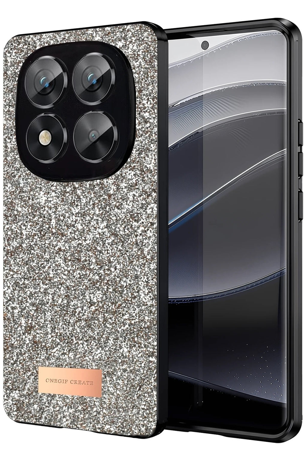 Mey İthalat® Redmi Note 14 Pro 5G Bright Simli Kapak - Gold