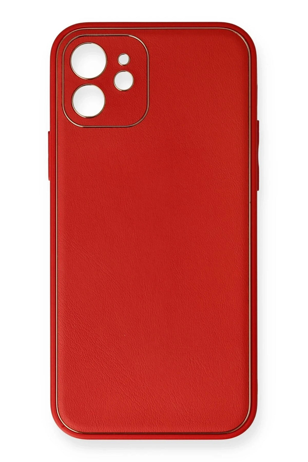 Mey İthalat® iPhone 12 Mini Kılıf Coco Deri Silikon Kapak - Kırmızı