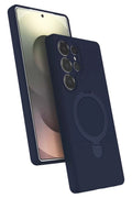 Mey İthalat® Samsung Galaxy S25 Ultra Regal Magsafe Standlı Kapak - Lacivert