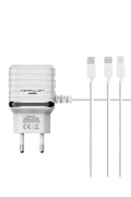 Mey İthalat® C33 Hızlı Şarj Cihazı 3in1 (Dahili Lightning Kablo iphone Uyumlulu)