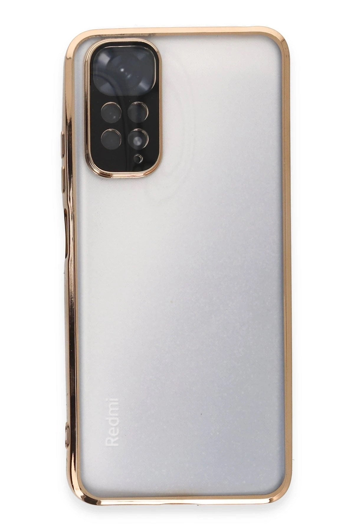 Mey İthalat® Redmi Note 11 Kılıf Lensli Silikon - Gold