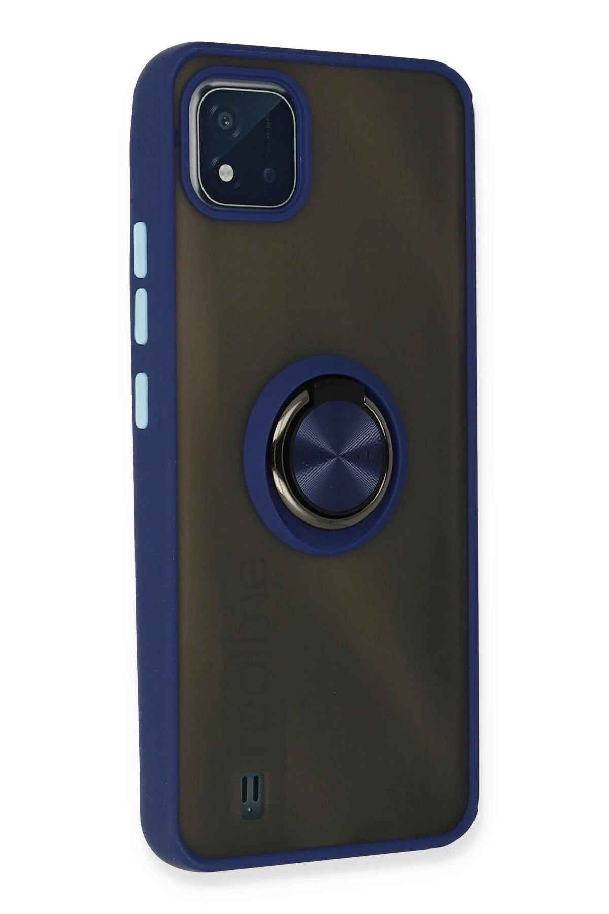 Mey İthalat® Realme C11 2021 Kılıf Montreal Yüzüklü Silikon Kapak - Lacivert