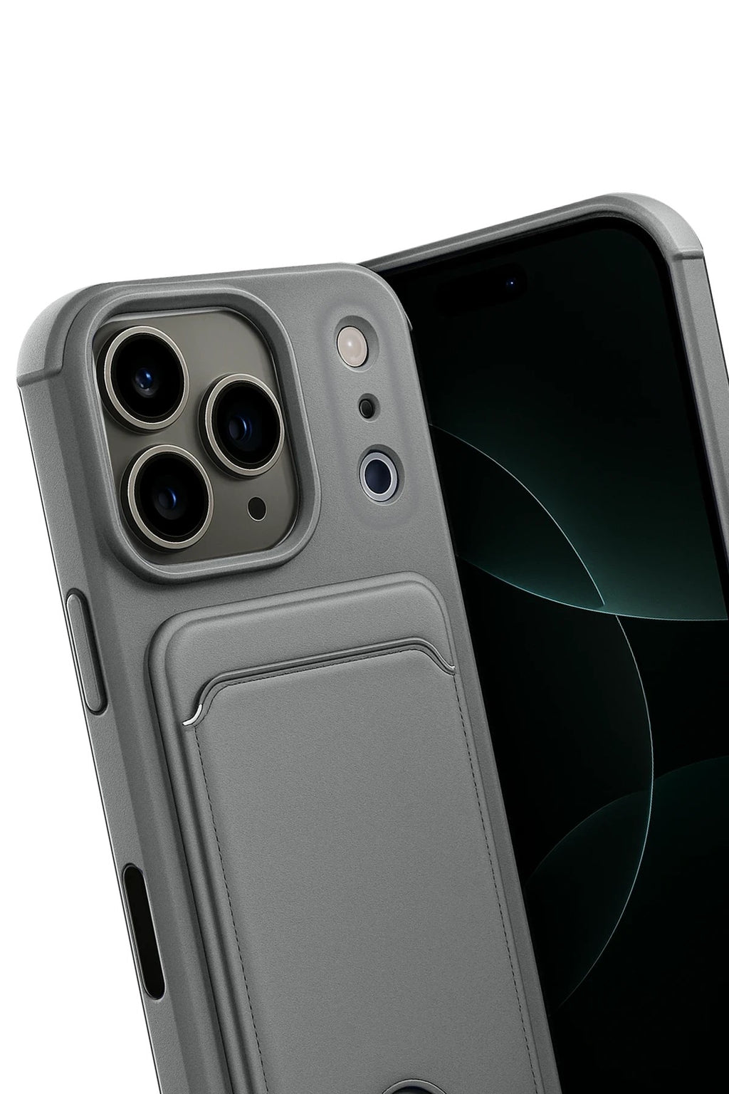 Mey İthalat® iPhone 17 Pro Max Kelvin Kartvizitli Silikon - Gri