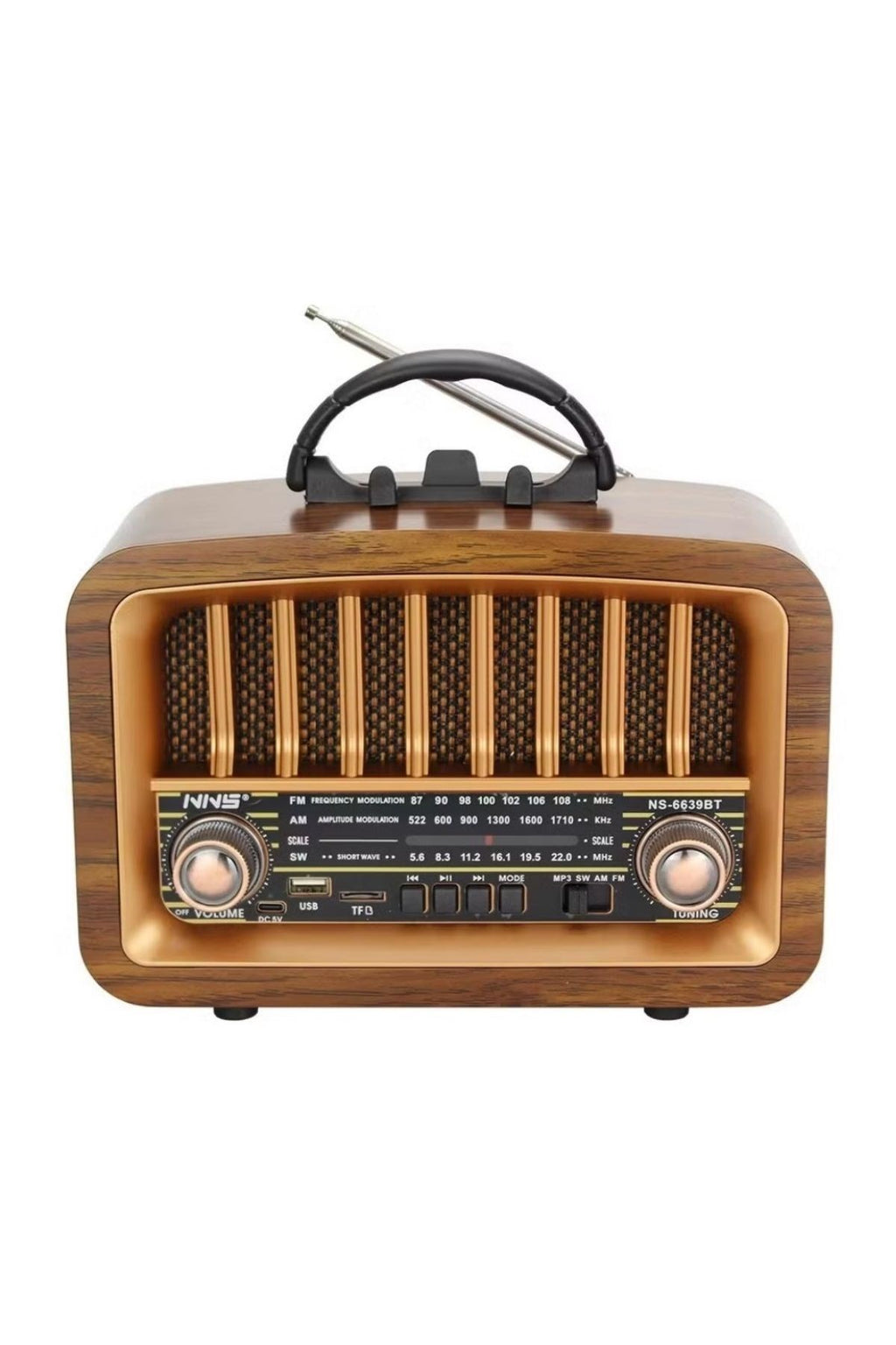 Taşınabilir USB İle Şarj Olabilen Klasik AM /FM/SW Transistör Retro Tipi Klasik Radyo