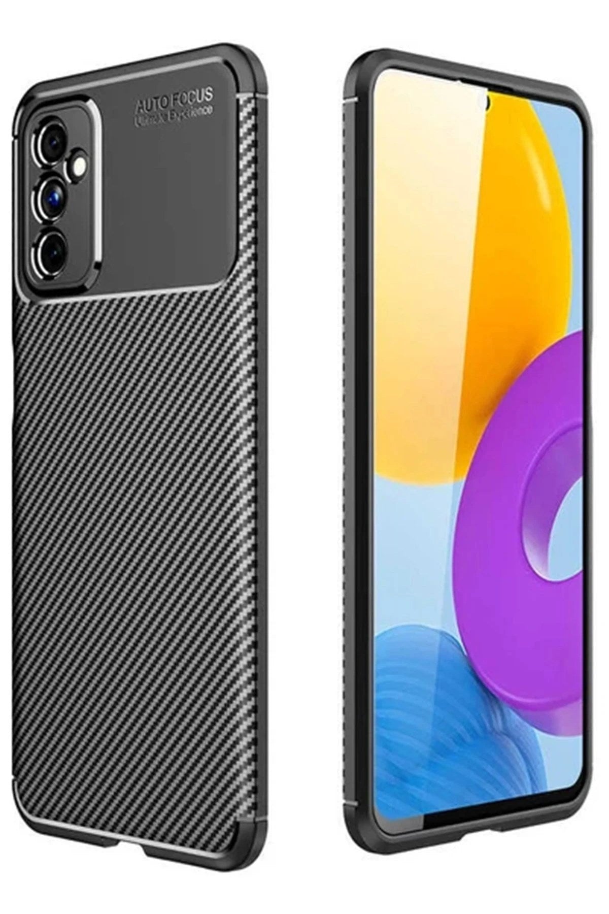 Mey İthalat® Samsung Galaxy M52 5G Kılıf Auto Focus Karbon Kapak - Siyah