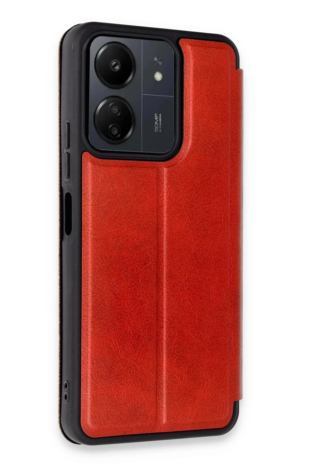 Mey İthalat® Redmi 13C Kılıf Flip Cover - Kırmızı