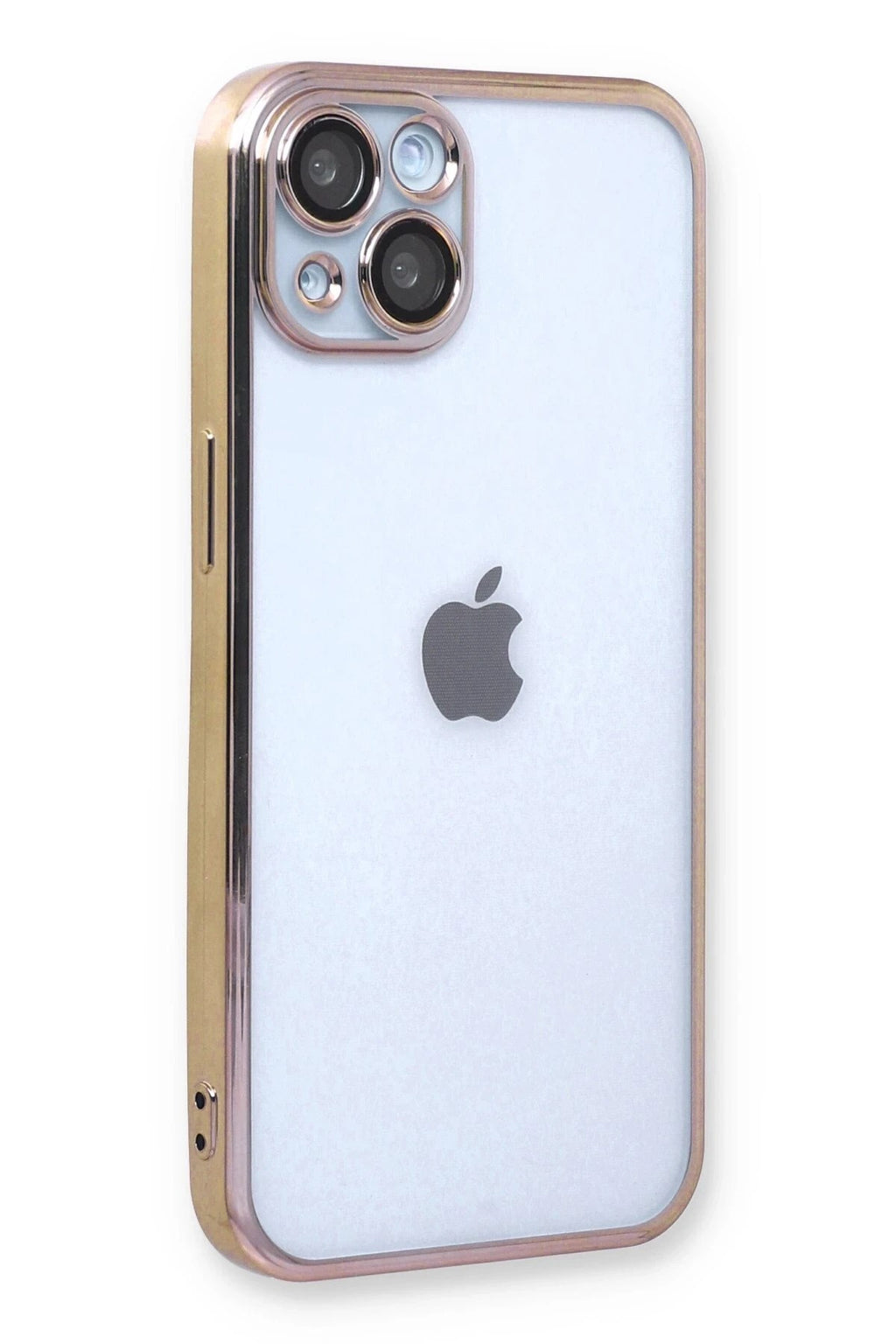 Mey İthalat® iPhone 14 Kılıf Lensli Silikon - Gold