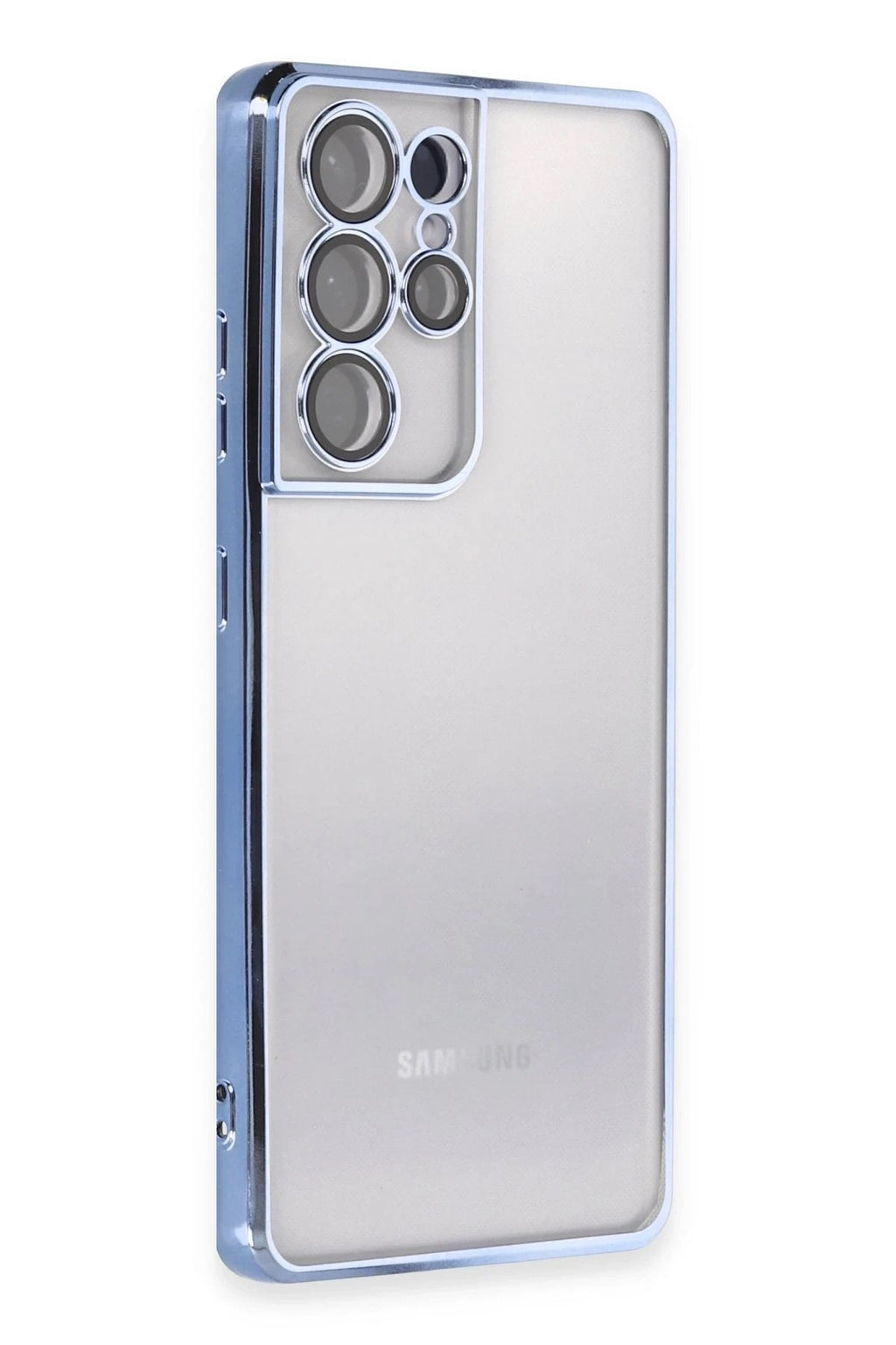 Mey İthalat® Samsung Galaxy S21 Ultra Kılıf Lensli Silikon - Açık Mavi