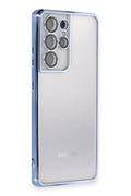 Mey İthalat® Samsung Galaxy S21 Ultra Kılıf Lensli Silikon - Açık Mavi