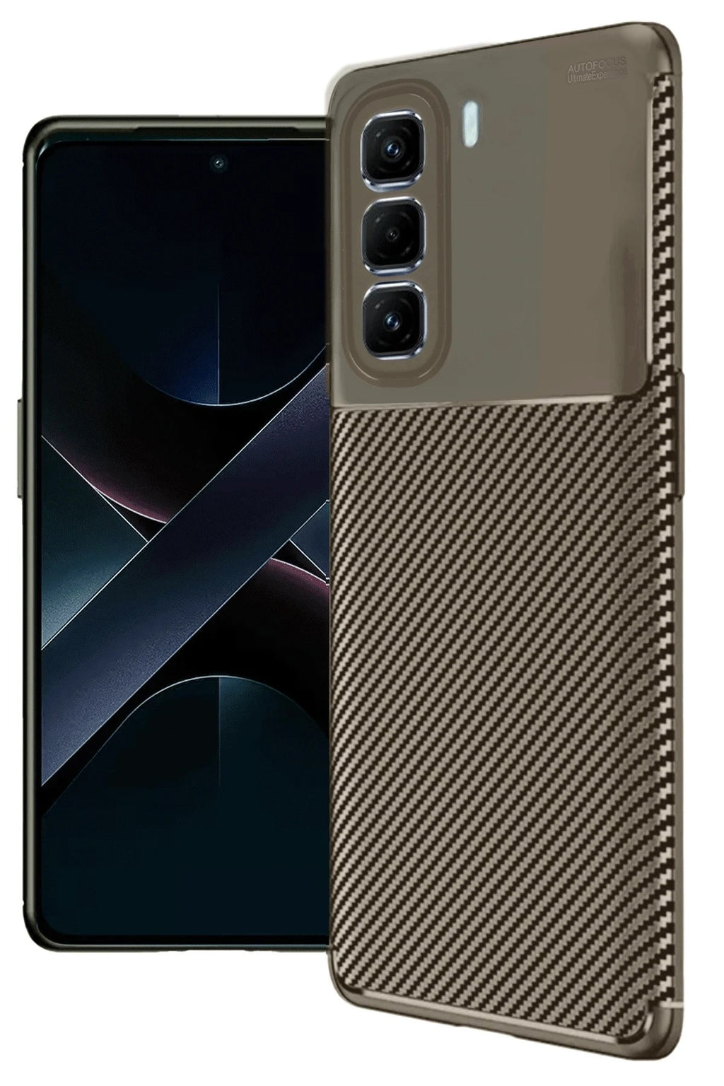 Mey İthalat® İnfinix Hot 50 Pro Plus 4G Auto Focus Karbon Kapak - Kahverengi