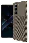 Mey İthalat® İnfinix Hot 50 Pro Plus 4G Auto Focus Karbon Kapak - Kahverengi