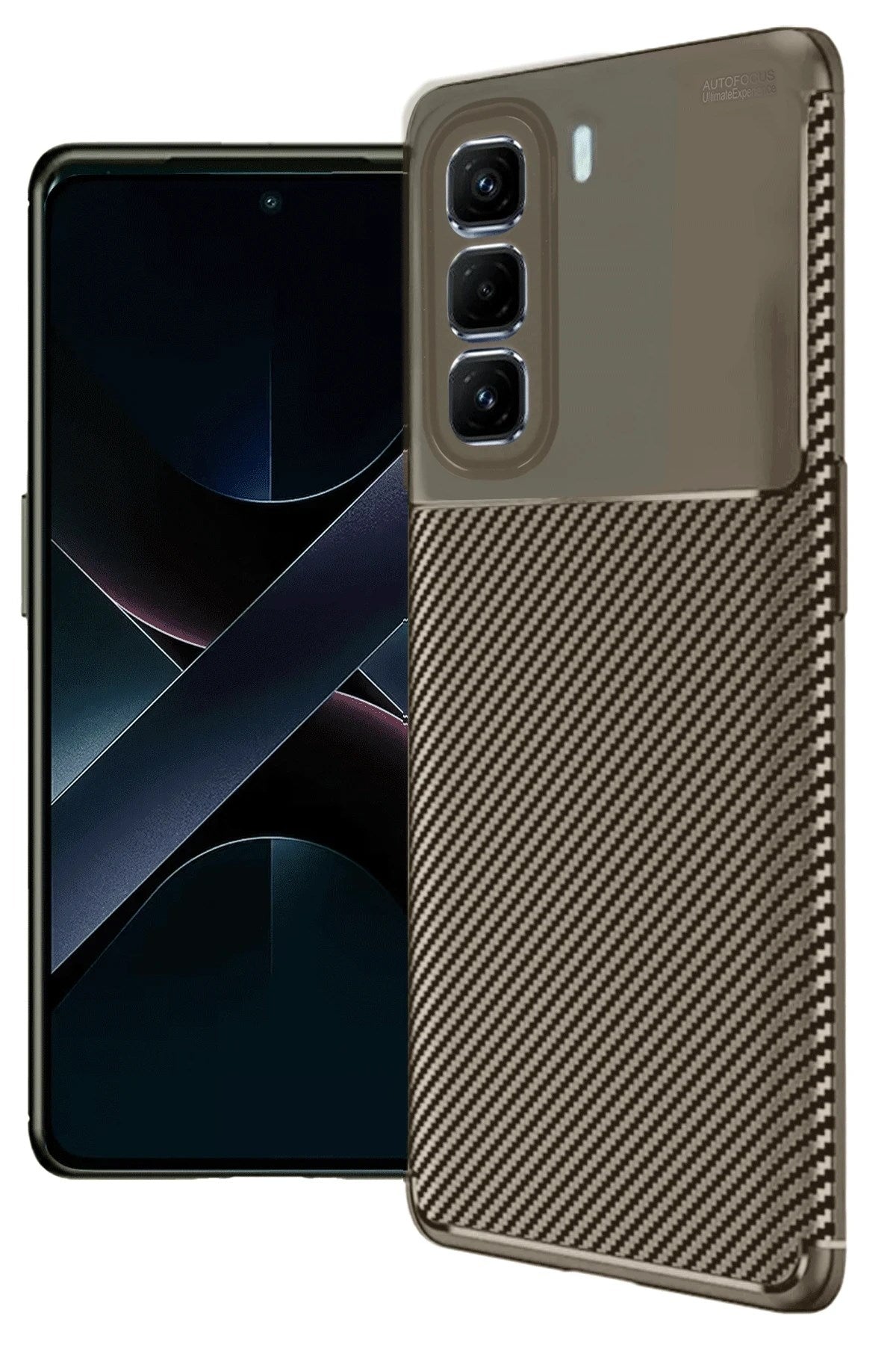 Mey İthalat® İnfinix Hot 50 Pro Plus 4G Auto Focus Karbon Kapak - Kahverengi