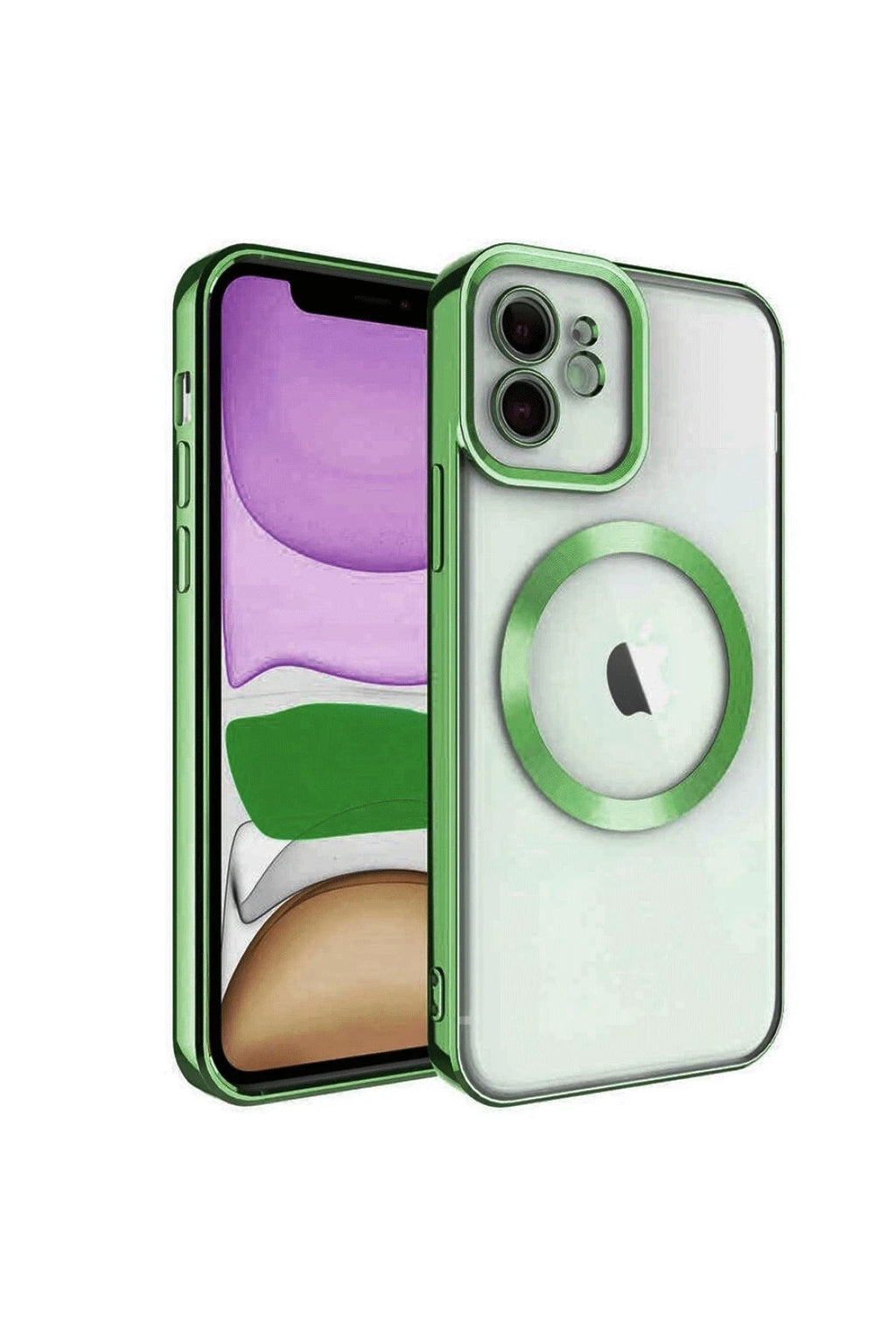 Mey İthalat® iPhone 12 Kılıf Kross Magneticsafe Kapak - Koyu Yeşil