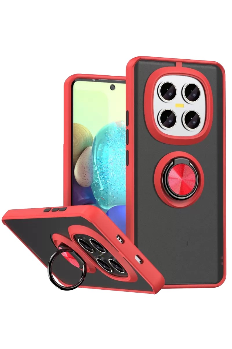 Mey İthalat® Redmi Note 15 Pro 4G Montreal Yüzüklü Silikon Kapak - Kırmızı