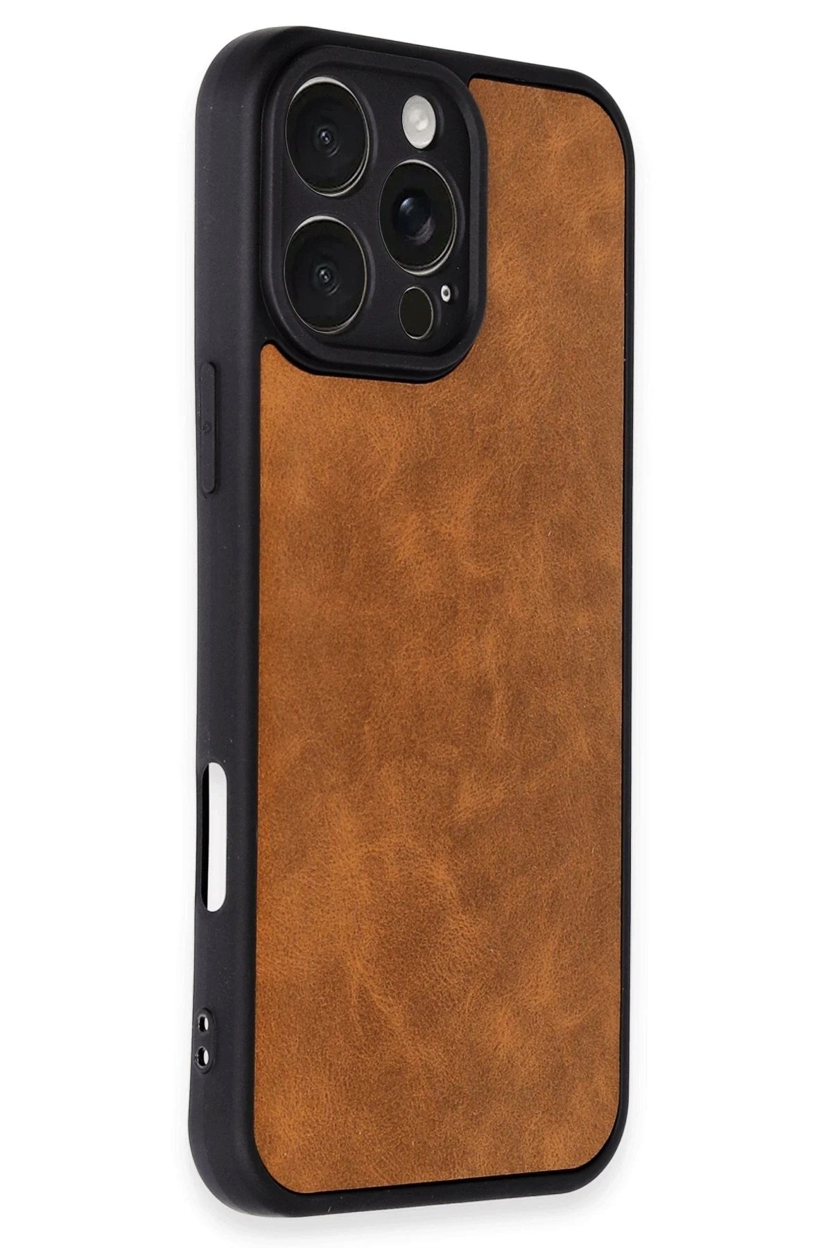 Mey İthalat® iPhone 16 Pro Kılıf Aras Deri Kapak - Taba