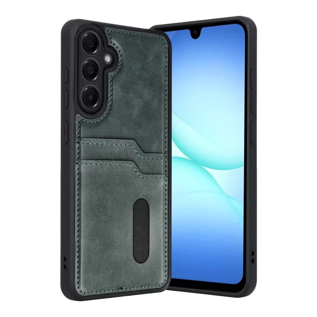 Mey İthalat® Samsung Galaxy A57 5G Sara Kartvizitli Deri Kılıf - Yeşil
