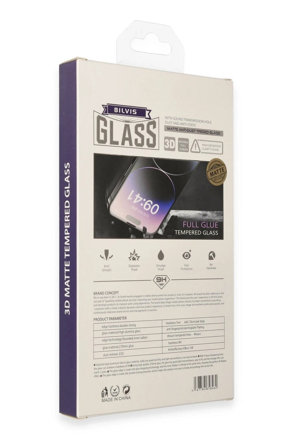 Mey İthalat® iPhone 14 Pro Max Bilvis 3D Mat Cam Ekran Koruyucu