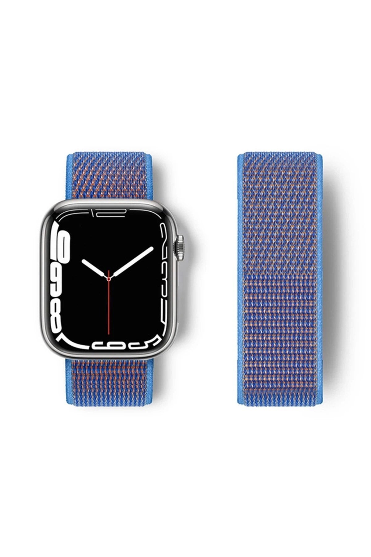 Mey İthalat® Watch 42mm Hasırlı Cırtcırtlı Kordon - Mor
