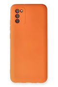 Mey İthalat® Samsung Galaxy A03S Kılıf Nano içi Kadife Silikon - Turuncu