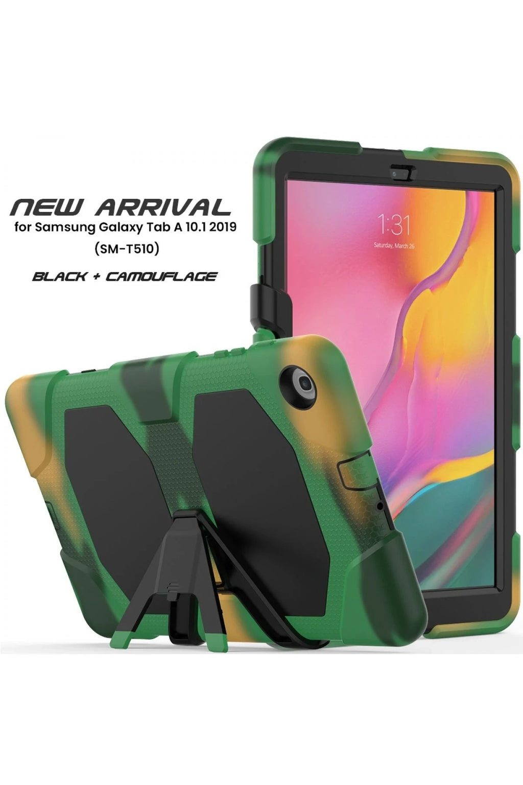 Mey İthalat® Samsung Galaxy T510 Tab A 10.1 Kılıf Griffin Tablet Kapak - Kamuflaj
