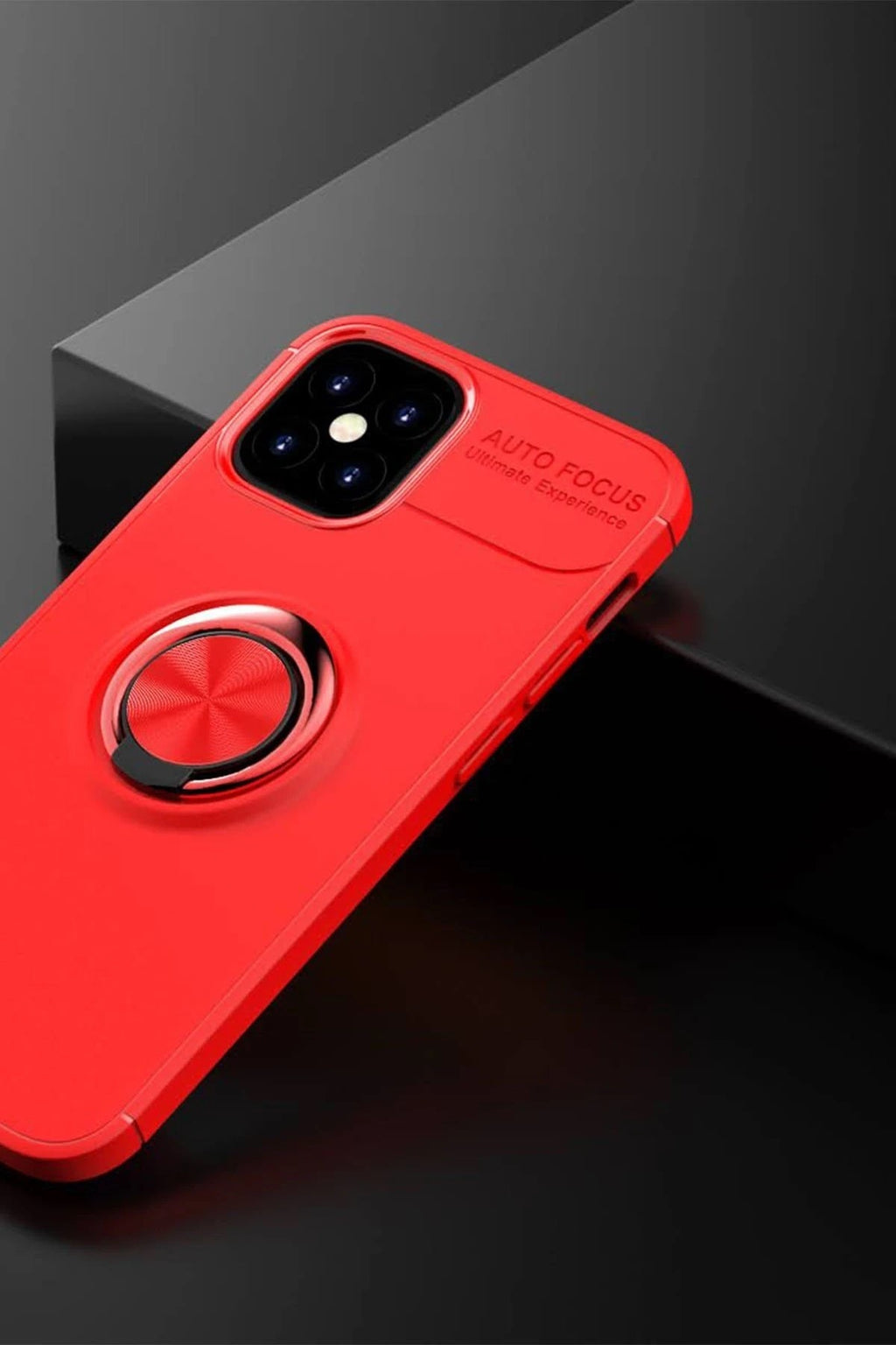 Mey İthalat® iPhone 12 Mini Kılıf Range Yüzüklü Silikon - Kırmızı