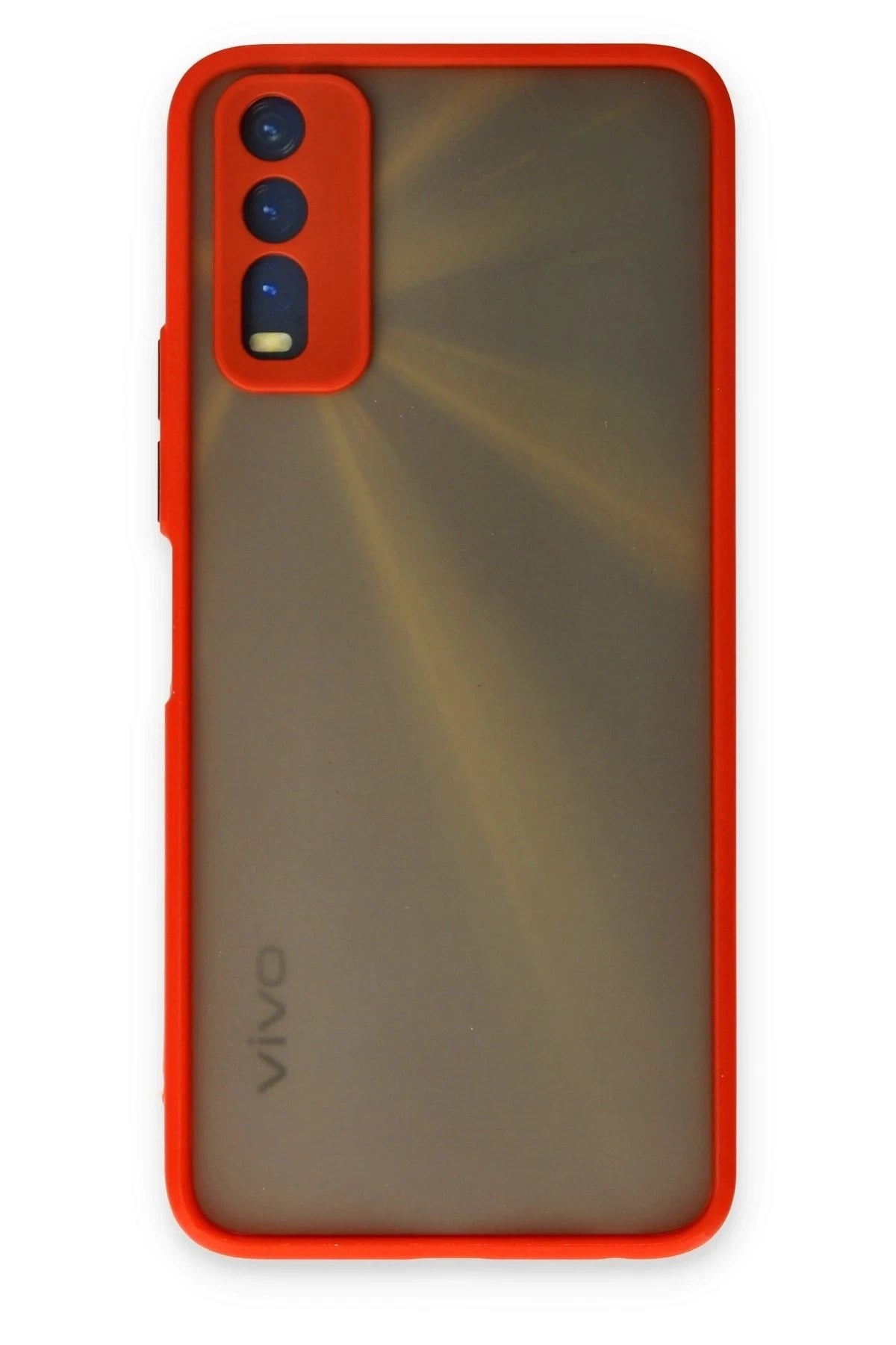 Mey İthalat® Vivo Y11S Kılıf Montreal Silikon Kapak - Kırmızı