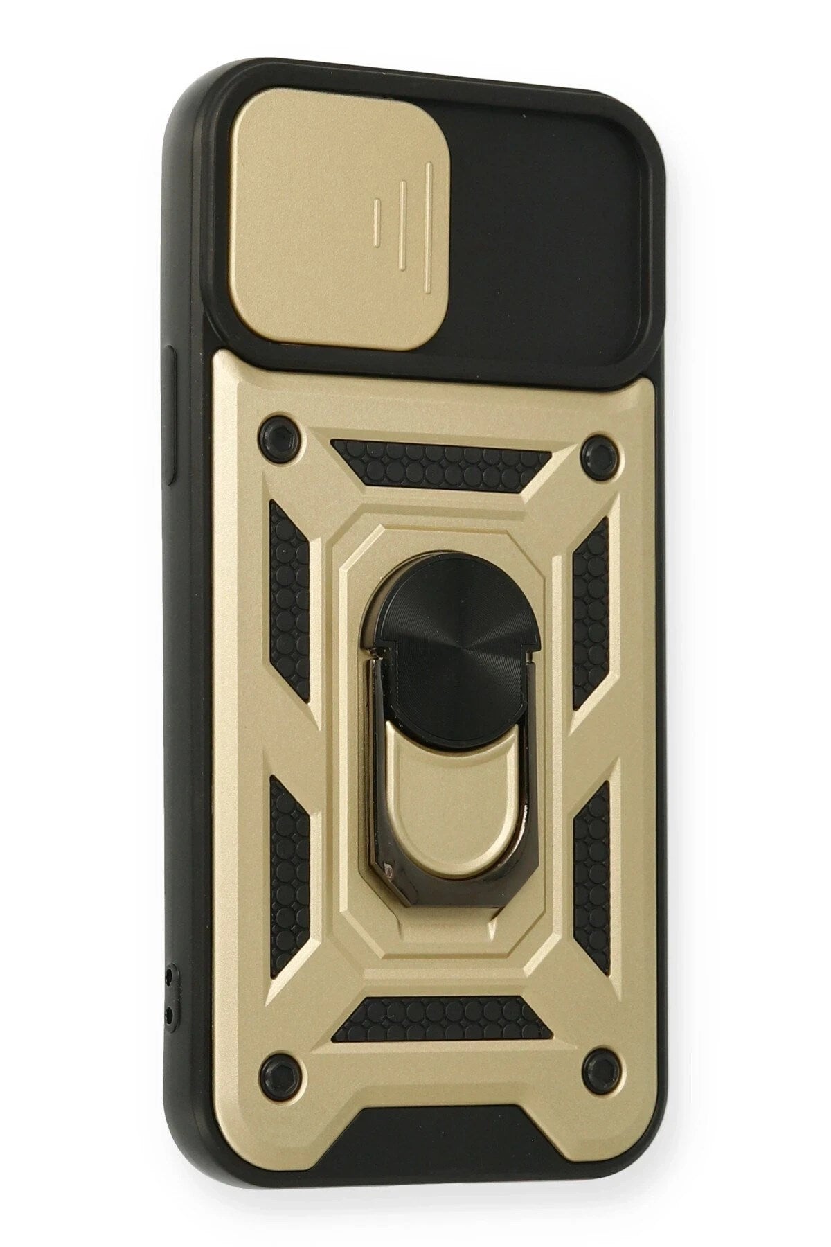 Mey İthalat® iPhone 12 Pro Kılıf Pars Lens Yüzüklü Silikon - Gold
