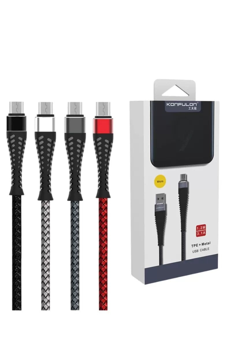Mey İthalat® S61 Micro USB Kablo 1.2M 2.1A - Kırmızı