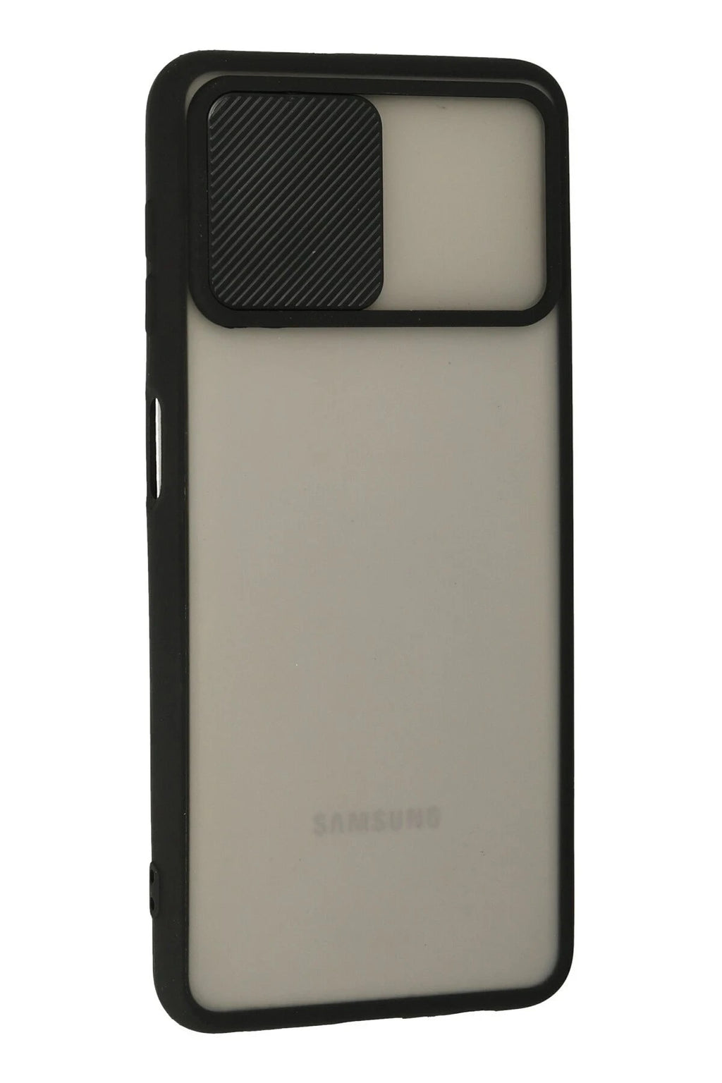 Mey İthalat® Samsung Galaxy A22 Kılıf Palm Buzlu Kamera Sürgülü Silikon - Siyah