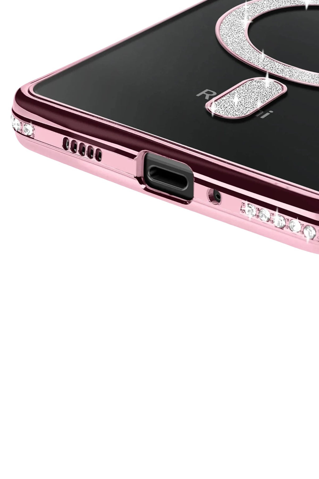 Mey İthalat® Redmi 14C Joke Simli Magneticsafe Kılıf - Pembe