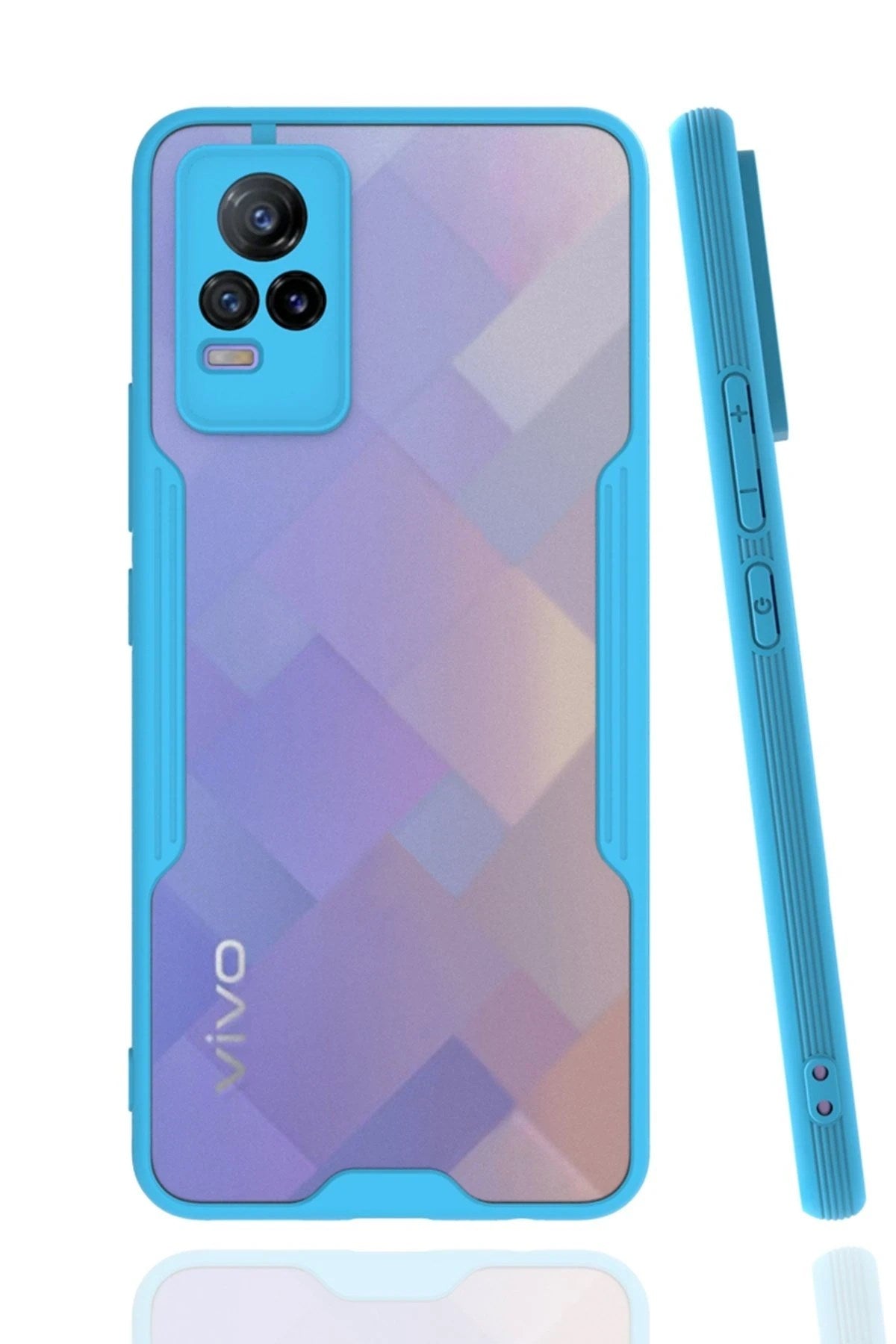 Mey İthalat® Vivo V21e Kılıf Platin Silikon - Mavi