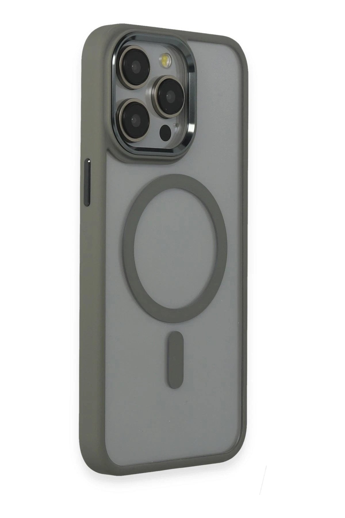 Mey İthalat® iPhone 15 Pro Max Kılıf Room Magneticsafe Silikon - Gri